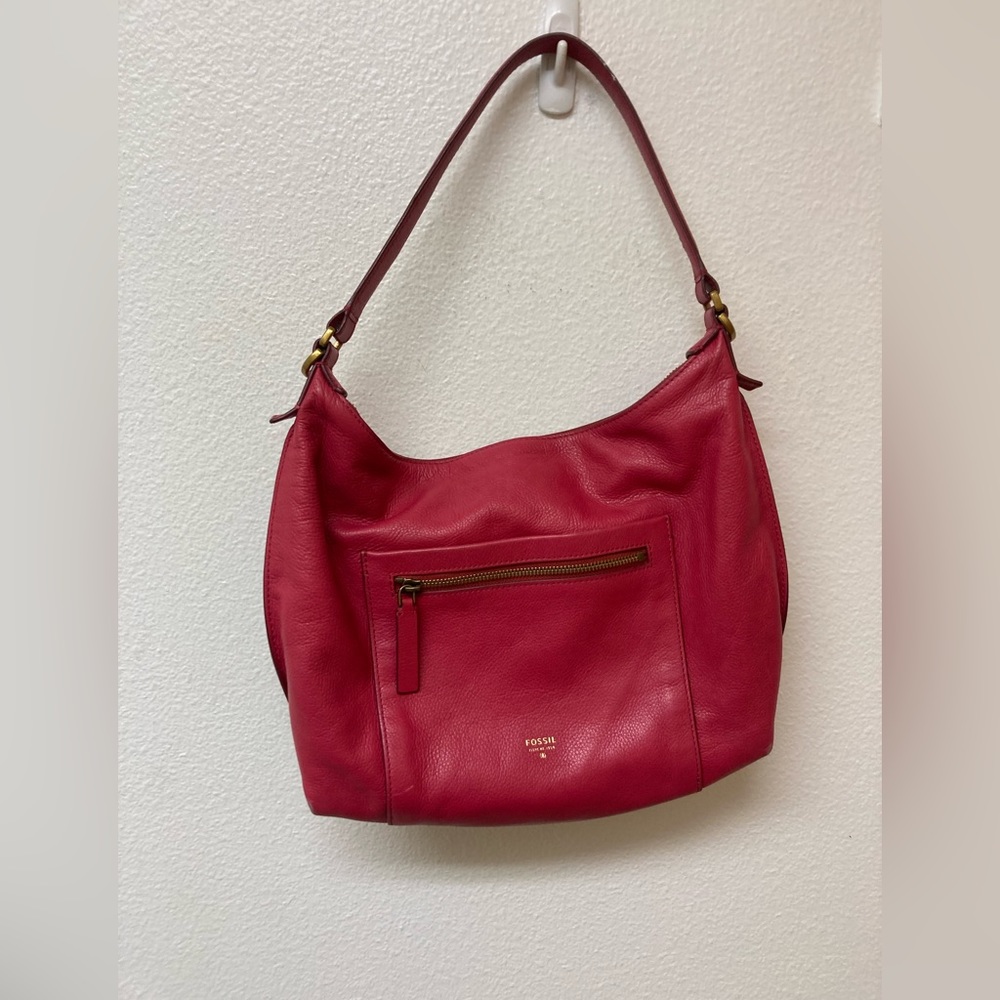 FOSSIL Leather Raspberry Bag